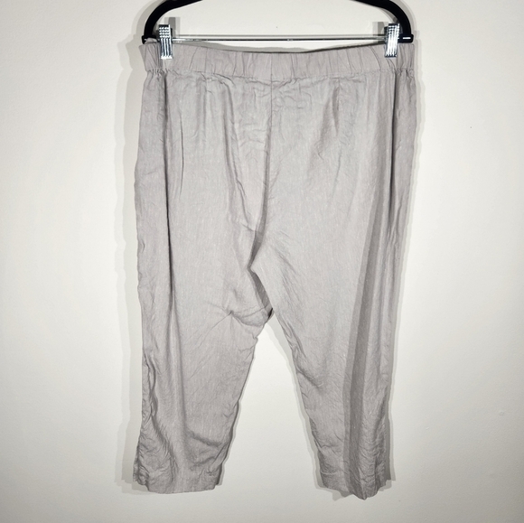 J Jill Linen Blend Crop Pants Womens Large Gray Lightweight Stretch - Picture 4 of 10